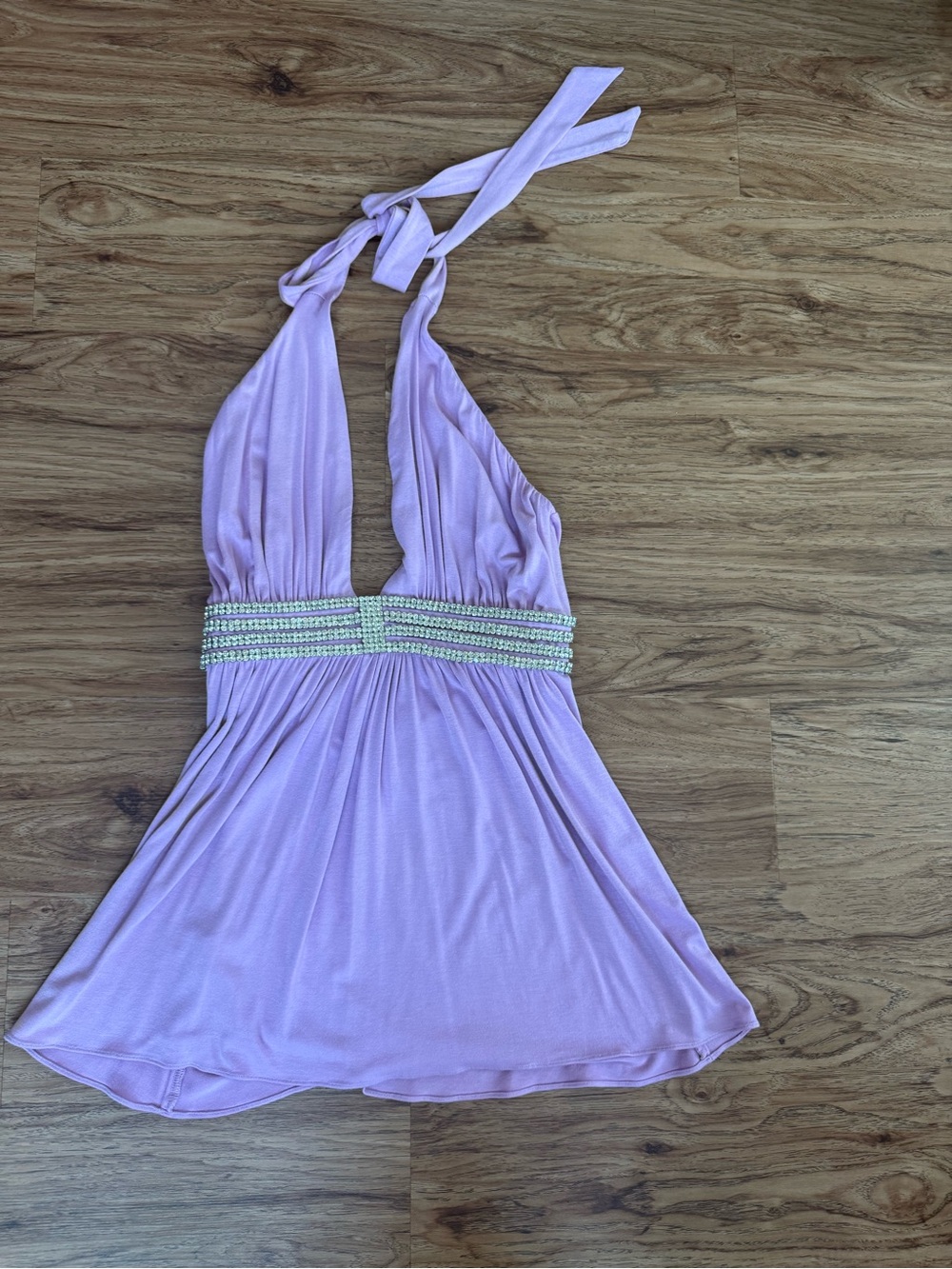 Sky brand Lavender Halter top with rhinestone Waist